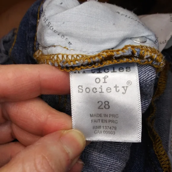 Articles Of Society Meredith Destroyed Hem Boho Denim Shorts In Valencia Wash - Picture 13 of 16